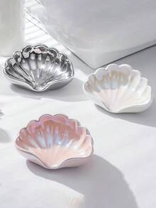 Drill-Free Leaf-Shaped Plastic Soap Dish For Bathroom Counter – Holds Soap, Toothbrushes, And Toiletries – Modern Home Decor, Soap & Toiletry Organizer, Decorative Sink Accessory – For Smooth Surfaces - Multicolor - View 4