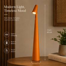 1 pieza Lámpara de escritorio LED portátil de ABS, con cable USB, diseño minimalista y delgado, atenuación táctil, carga USB, adecuada para dormitorio y oficina - luz roja blanca - Ver 18