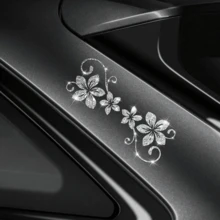 1pc Glitter Vine Floral Self-Adhesive Car Sticker, Elegant Floral Pattern, No Residue, Easy To Apply, Suitable For Car, Motorcycle, Truck, Glass Window And Laptop Decoration, Perfect Decor For Plant Lovers - Multicolor - View 3