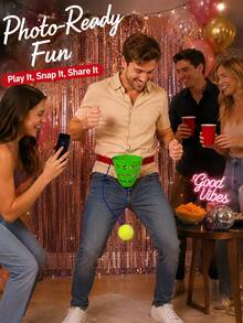 6pcs/1pc Waist Swing Ball Game Set, Adjustable Waist Belt Basket, Drawstring Tennis Ball, Fun Party Interactive Game Props, Suitable For Adult Bar Parties, Holiday Carnivals And Group Interactive Games - Party Members Swing Small Balls Around Their Waists - View 5