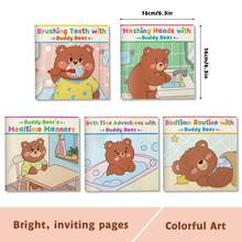 Buddy Bear Reading Game Books For Kids, Daily Habit And Routine Story Series For Brushing Teeth, Washing Hands, Mealtime, Bath Time And Bedtime Learning - Buddy Bear Reading Game Books - View 4