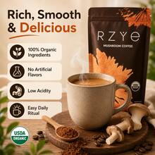 [Free Shipping]3-Piece Pack Mushroom Coffee USDA Organic With 6 Adaptogenic Mushrooms And MCT Oil, USA Grown Instant Coffee For Better Energy, Focus, Digestion, Immunity With Turkey Tail, Shiitake, Lion's Mane, 30 Servings - 3-piece pack - 查看 3