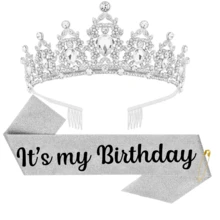 2 قطعة شريط عيد ميلاد، تاج عيد ميلاد، عصابة رأس عيد ميلاد مرصعة بالراين، شريط عيد ميلاد مع دبوس، تاج وشريط عيد ميلاد سعيد، مناسب لحفلة عيد الميلاد، ديكور الحفل، عصابة رأس العروس - متعدد الألوان - مشاهدة 25