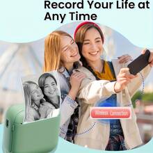 Mini Pocket Printer For Students, Portable Bluetooth Thermal Printer, Can Print Photos And Labels, Wireless High-Definition Instant Printing, Compact Learning Supplies, Birthday Christmas Gift - 彩色 - 查看 5