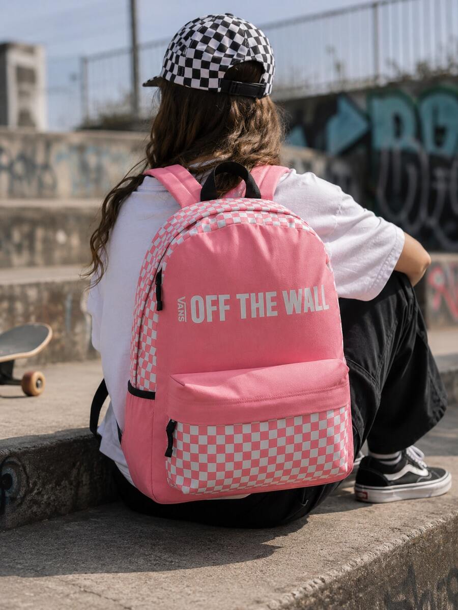 VANS Casual Backpack, Multiple Designs - Pink - View 1