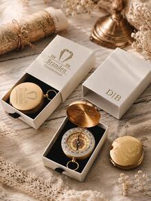 Personalized Engraved Compass With Custom Name, Best Man Proposal Gift, Groomsmen Wedding Favor, Customizable Compass With Engraved Wooden Gift Box. - Multicolor Compass - View 4