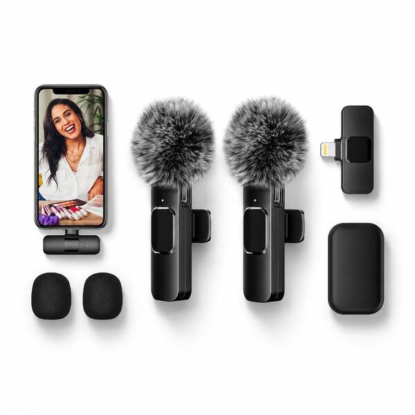 Tangle-Free Wireless Clip-On Microphone Set 2026 Upgrade, Dual Mini Lavalier Mics With Noise Cancellation, Universal Compatibility For IPhone Android, Professional Audio Gear For Vlogging Live Stream Recording, Perfect Holiday Birthday Gift ﻿