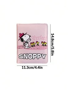 Snoopy 卡通護照夾 多格旅行文件收納夾 多功能便攜卡夾錢包 附現金與銀行卡槽 - 彩色 - 查看 8