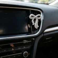 New Release Ceramic Clay Rhinestone Bow Car Interior Sticker Decor DIY Goddess Ins Perfect Gift - Multicolor - View 14