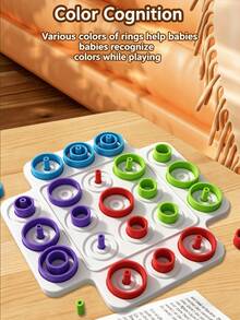 2-In-1 Ring Toss & Tic Tac Toe Stacking Game With Color Sorting And Matching, Educational Strategy Board Game For Focus And Logical Thinking Training, Interactive Family Toy For Boys And Girls 3+, Party Activity Game, Halloween Christmas Birthday Holiday Gift - Multicolor - View 5
