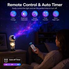 Astronaut Galaxy Projector Night Light With Dimmable Moon Lamp, Remote Control, Timer, Adjustable Brightness, Space Room Decor Gift For Kids & Adults - Holding the Moon White - View 5