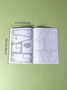 1pc Create Your Own Comic Book, Multiple Blank Panel Layouts, Self-Drawing Story Sketchbook, Dialogue Box Explosion Effect, Creative Art Essential Tool & Gift, Hand-Drawn Comic Drawing Book, Classic Comic Panel Style School Supplies - Multiple Styles - View 7