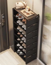 Multi Layer Multifunctional Shoe Rack, Shoe Storage Organizer With Non-Woven Fabric Compartment And Plastic Bracket, Can Accommodate 12-18 Pairs Of Shoes, Suitable For Shoe Racks In Entrance Passages, Wardrobes, Corridors, Bedrooms, And Wardrobes - 6 Layers, 47cm, White - View 14