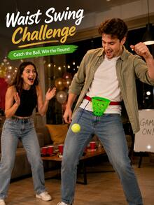 6pcs/1pc Waist Swing Ball Game Set, Adjustable Waist Belt Basket, Drawstring Tennis Ball, Fun Party Interactive Game Props, Suitable For Adult Bar Parties, Holiday Carnivals And Group Interactive Games - Party Members Swing Small Balls Around Their Waists - View 7