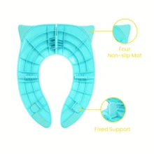 Oaoleer 1pc Portable Folding Travel Toilet Seat With Non-Slip Pad Potty Training Seat Toilet Ring Foldable Washable Toilet Seat Mat Suitable For Toddlers - Multicolor - View 6