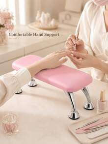 1pc U-Shaped Adjustable Nail Arm Rest Stand, White PU Leather Manicure Hand Rest, Height & Angle Adjustable Nail Armrest With Non-Slip Base, Easy Clean Portable Nail Tech Supplies For Gel Polish, Acrylic Nails, Nail Extensions, Salon Workbench - Multicolor - View 5