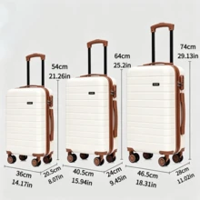 3 Pieces Set, ABS Luggage, Silent Universal Wheels, Thickened Waterproof And Wear-Resistant, Suitable For Short-Term Business Trips, Long-Distance Travel, Student Dorm Life And Other Travel Scenarios. - Multicolor - View 12
