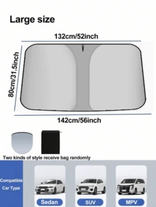 Parasol Plegable para Parabrisas Delantero de Coche, Plata Titanio - Características: Protección UV, Resistente al Calor e Instalación Fácil, Maximiza la Comodidad Interior - ¡Opción Perfecta para Conducir en Verano! - Multicolor - Ver 17