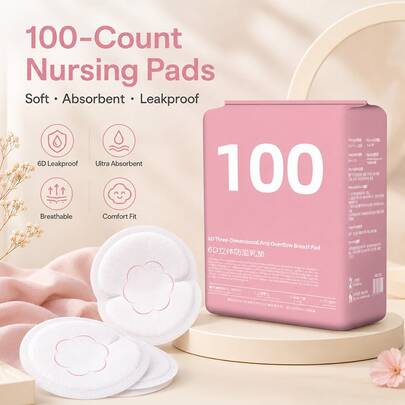 100pcs Disposable Nursing Pads, Breastfeeding Essentials For Moms, Soft And Super Absorbent Breast Pads, Postpartum Milk Leakage Pads, Newborn Baby Leakage Pads, Ultra-Thin Breast Pads For Pregnant And Breastfeeding Women