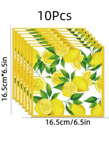 5入/10入/15入檸檬紙餐巾，黃色柑橘水果主題一次性餐巾，廚房浴室檸檬裝飾主題派對用品 - 多色 - 查看 8