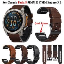 Cinturino sportivo da uomo in pelle sintetica 22/26mm, design a sgancio rapido, compatibile con Fenix 8/7X/7/6X/6 Pro/5X/5 Plus, Forerunner 970/965/955/945/935, Epix Pro Gen 2, Tactix 8/7, Enduro 3/2, accessorio cinturino di ricambio per smartwatch - 26mm - Visualizzare 2
