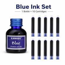 11 Piece Set Of Fountain Pen Ink Cartridges -30 Milliliters Of Ink+10 Replacement Ink Cartridges, Available In Red, Black, And Blue For Smooth And Silky Writing, Natural Ink Penetration, Suitable For Daily Writing, Work, And Study - Sets - View 11
