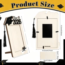 2026 Graduation Photo Frame Wooden Picture Frame With Graduation Cap Tassel Desktop Standing Fridge Magnet Keepsake Graduation Party Decoration Graduate Gift Suitable For University High School Senior Students Congratulations Souvenir Party Favor Table Centerpiece - Decorate - View 11