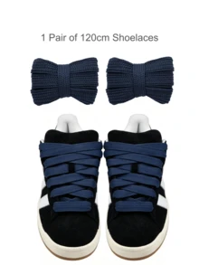 1 Pair Wide Flat Shoelaces (120cm/47.24"), Suitable For Sports Shoes/Unisex Casual Shoes/White Shoes/Basketball Shoes/Training Running Shoes, Summer Vacation, Graduation Party, Back To School Season - Multicolor - View 18