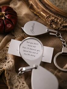 Juego de Regalo de Lupa Personalizada - Lupa Personalizada Grabada con Llavero, Perfecto para Regalos de Fiesta, Recuerdos para Padrinos de Boda. - Lupa multicolor - Ver 2
