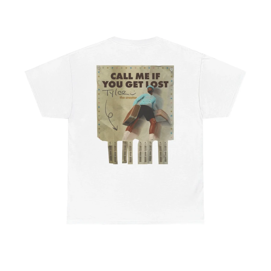 Camiseta T-Ty1er The Creat0r Photo, Camiseta Gráfica Vintage de Retrato Hip Hop, Top Unisex de Algodón Blanco Estilo Streetwear - Blanco - Ver 1