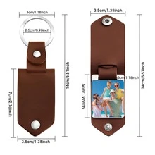 Personalized Photo Keychain, Custom Leather Photo Keychain For Anniversary, Birthday, Father's Day Gift - Multicolor 1 - View 7