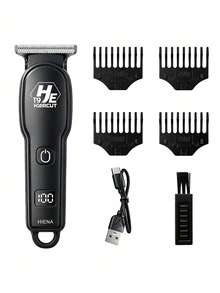 HIENA 3-Piece Professional Wireless Hair Clipper Set, Electric Hair Trimmer + Shaver, Home Adult Haircutting Tool With Haircutting Cape + Multiple Blades - View 9