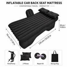 Inflatable Car Rear Seat Mattress, Thickened Foldable Portable Comfortable Sleeping Pad With Pump, 2 Pillows, Storage Bag, Patch Kit, Essential Outdoor Gear For Medium SUV, Truck, Summer Vacation, Camping, Hiking, Road Trip - Car Air Mattress - View 10
