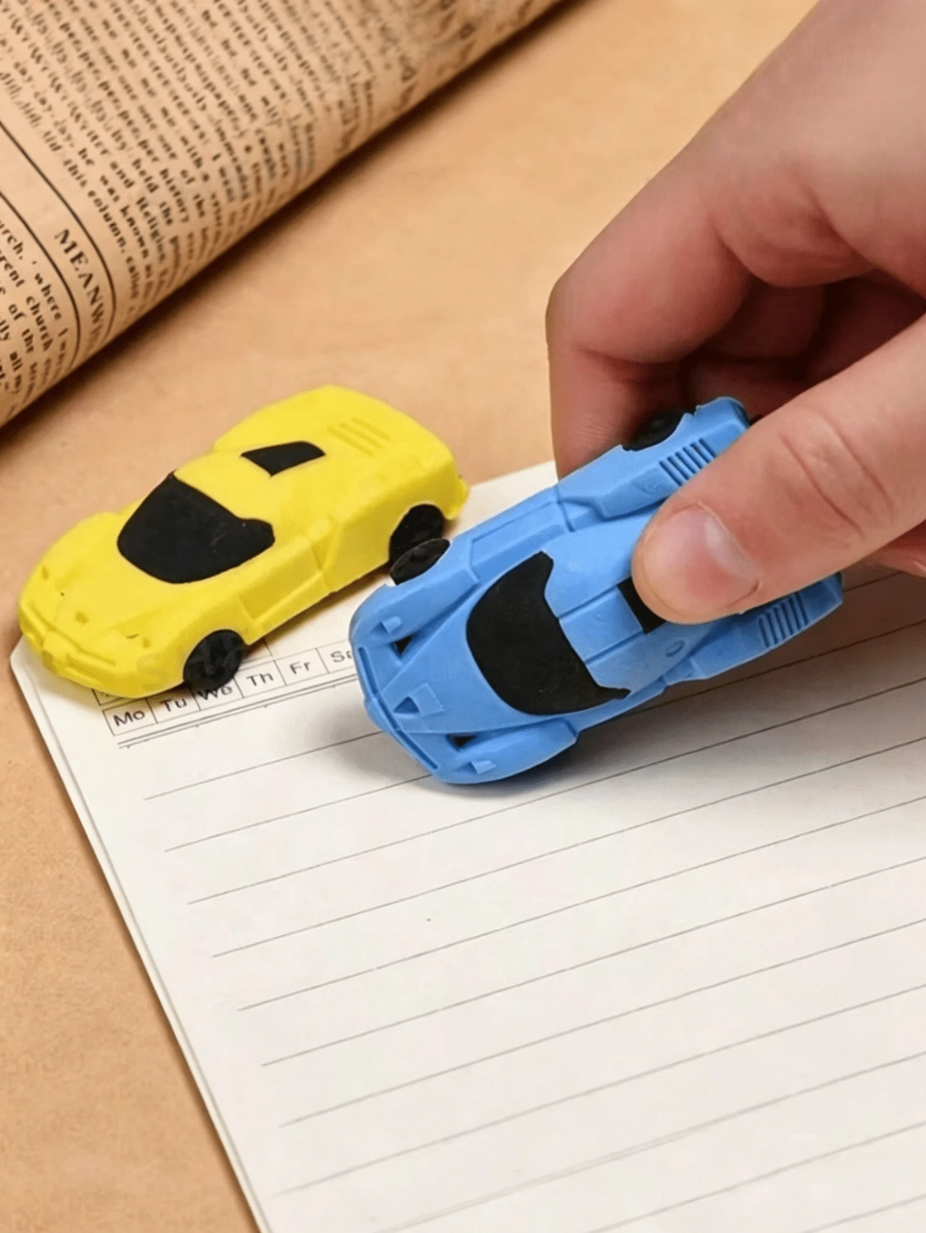 1/4/8個迷你賽車橡皮擦-亮黃色、紅色、綠色、藍色-合成橡膠鉛筆橡皮擦,適用於居家、學校、教室獎勵、獎品、禮物與趣味文具,學習用品|亮色橡皮擦,返校季必備 - 塞車橡皮擦 - 查看 1