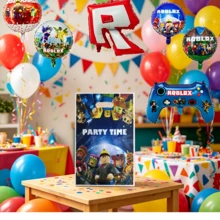 Roblox 14个装多色可重复使用礼品袋，青少年派对礼品盒，生日、节日、糖果、日常礼物、派对装饰 - roblo 鋁箔氣球袋A - 查看 3