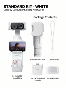 Insta360 Cámara gimbal de doble lente Luna Ultra 8K de gama alta | Sensor grande de 1 pulgada, IA, triple núcleo, obra maestra para escenas nocturnas, estabilizador de bolsillo para vlogs y deportes, estabilizador gimbal de mano profesional para fotografía y videografía de viajes. - Ver 13