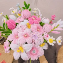 Pink Gradient Upgraded Encrypted Pipe Cleaner Handmade Set, Perfect For Making Fresh Flower Crafts, Artificial Floral Arrangements, Valentine's Day, Mother's Day Gifts, World Cup, Back To School, Graduation Gifts, Holiday Decorations - Multicolor - View 8