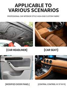 1 Roll Self-Adhesive Faux Suede Fabric, Multi-Purpose, Cut To Size, Suitable For Car Interior Modification Including Sunroof Cover, Center Console And Other Interior Kits, Sofa Seats, Trunk And Jewelry Box - A - View 5