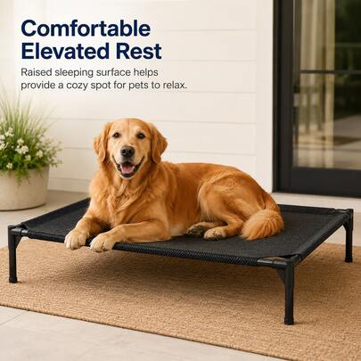 Elevated Dog Bed, Breathable Mesh Raised Pet Cot, Cooling Outdoor & Indoor Pet Bed For Dogs And Cats, Easy To Clean Portable Pet Sleeping Bed