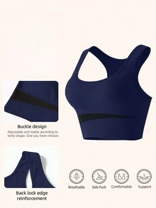2pcs Women's Bra, Backless Wireless Sports Bra, Suitable For Sports And Fitness Wear - Multicolor - View 7