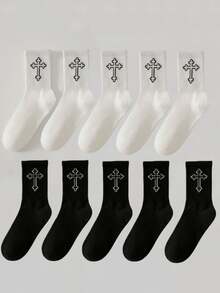 1/2/4/5/8/10 Pairs [Must-Have For Sports Enthusiasts] Men's Mid-Calf Sport Socks - Multicolor - View 7