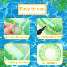 Children And Adult Swimming Pool Float Inflatable Swim Ring, Fun Lime Green Round Water Floating Ring, Suitable For Summer Swimming, Lake, Beach Activities And Water Party Decoration - Multicolor - View 6