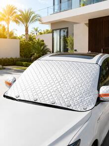 Pare-soleil de pare-brise avant de voiture, pare-soleil de pare-brise extérieur avec protection UV, rideau de soleil isolant thermique, couverture magnétique contre la neige, le givre et la glace, couverture de rétroviseur, imperméable et pliable toutes saisons, convient aux SUV et berlines, accessoires extérieurs de voiture - A - Voir 9