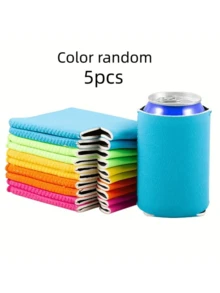 1/3/5pcs Multi-Color Neoprene Can Cooler Sleeve, 4mm Thick Insulation Anti-Condensation, Portable Beer Bottle Insulated Cup Holder, Outdoor Beach Party Camping Anti-Slip Drink Thermal Sleeve - View 14