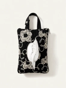 Tas Penyimpanan Tisu Gantung Bordir Elegan dan Lucu, Kotak Penyimpanan Tisu Motif Bunga dan Tanaman, Kotak Tisu, Kotak Penyimpanan Kertas Toilet Penting untuk Kamar Mandi dan Kamar Tidur, Kotak Tisu Mobil, Kotak Tisu Dekoratif - MultiWarna - View 11