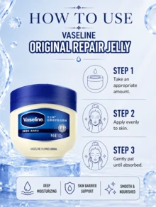 Vaseline Classic Repair Jelly Original 50g/100g, Repairs Dry Hands, Peeling Heels, And Rough Joints, Deeply Moisturizes, Soothes Extremely Dry Skin, Suitable For All Skin Types - 彩色 - 查看 10