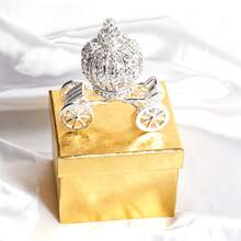 Waltz&F  Silver Carriage Set With Diamonds Jewelry Holder Trinket Box Animal Jewelry Box Bejeweled Hand-Painted Ring Holder Animal Figurines Jewelry Box - 1PC - View 5