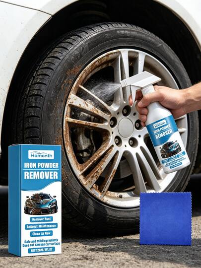 Homonth 1 paquete de spray removedor de óxido y hierro para autos – Limpiador suave de partículas de hierro para llantas y pintura, fórmula de ácido cítrico, pule y protege, recubrimiento antioxidante, detallado de autos de verano, artículos para autos, accesorios para interiores de autos, artículos de, envío gratis