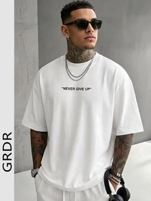 GRDR 男士时尚印花宽松短袖T恤 | 精致设计 | 夏季必备 | 百搭易配 | 展现你的风格 - 白色 - 查看 2