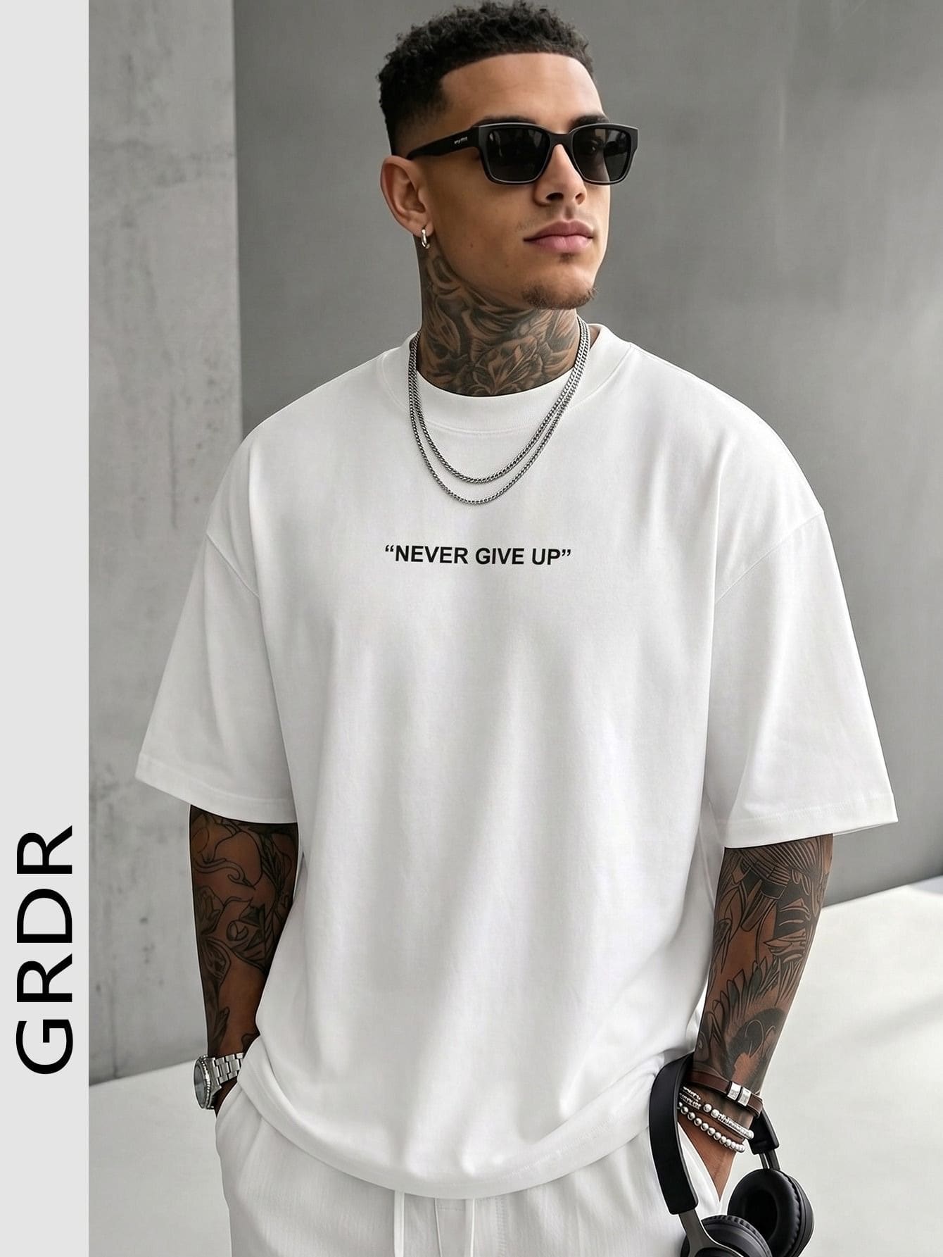 GRDR 男士时尚印花宽松短袖T恤 | 精致设计 | 夏季必备 | 百搭易配 | 展现你的风格